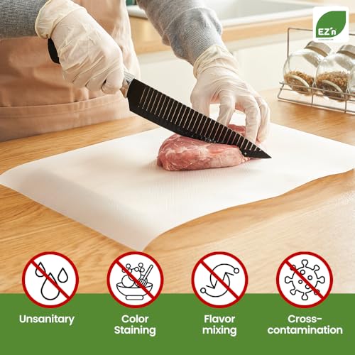 Tabla de Cortar Desechable de Plástico EZ'n - 30 cm x 666,75 cm, con Deslizador para Corte Fácil, Libre de BPA, Antideslizante y Apta para Lavavajillas - Ideal para Cocina, Acampada y Pesca miniatura 6