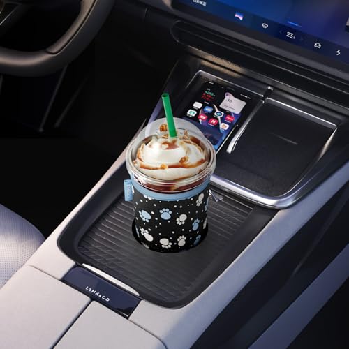 Meoky 3 Pack Reusable Iced Coffee Sleeve for Cold and Hot Drinks, Insulated Neoprene Cup Sleeves with Handle, Compatible with Starbucks, Dunkin Donuts, McDonalds and More (Paw) - Thumbnail 6