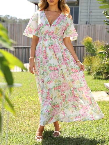 Image of Flessibili Womens Summer Floral Maxi Dress Wedding Guest Party Long Dresses 2026