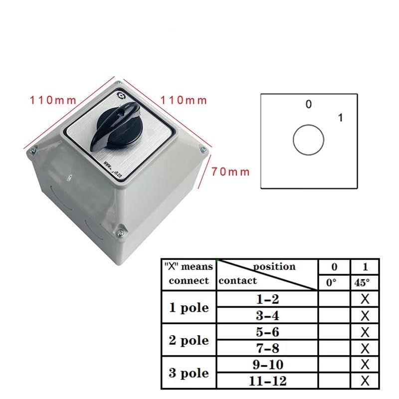 Interrupteur YMW26-32/3M étanche IP65 triphasé 32A 3 positions - 2
