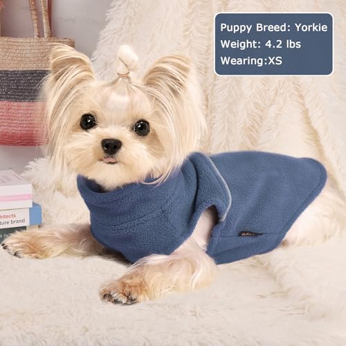 Image of Dog Clothes for Small Dogs Fleece Vest Dog Sweater Boy Girl, Warm Pullover Fleece Doggie Jacket, Winter Pet Ourfit Chihuahua Sweater - Yorkie Clothes (Light Blue, X-Small)
