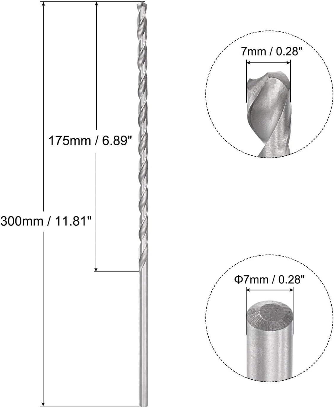 300mmx 16mm Twist Drill Bits High-Speed Steel Extra Long Drill Bit
