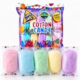 Cotton Candy Party Pack 10 Pz (5.3oz) - Assorted Colors and Flavors - Individually Wrapped Small bags – Perfect por Party Favors, Gifts and Candy Bowls (Blue Raspberry, Pink Strawberry, Purple Grape and Yellow Banana) LUPY LUPS!