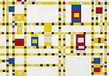 1art1 Piet Mondrian Broadway Boogie Woogie, 1942-43, 3 Parti Poster Carta da Parati Fotomurale 360x250 cm