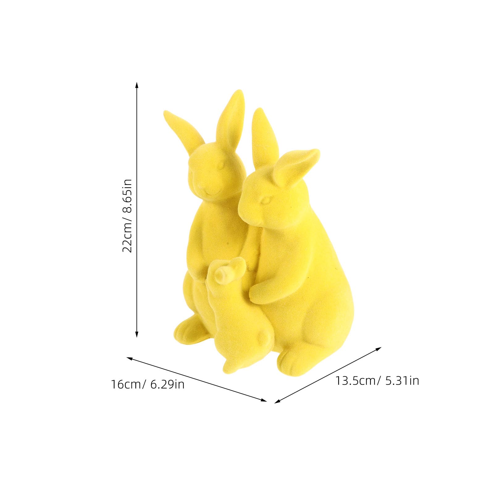 Zerodeko Estatuas de Conejos Amarillos de Resina para Decoración de Mesa de Pascua Tacto y Fácil Limpieza, Ideales para Hogar y Salas en Temporada de Flores