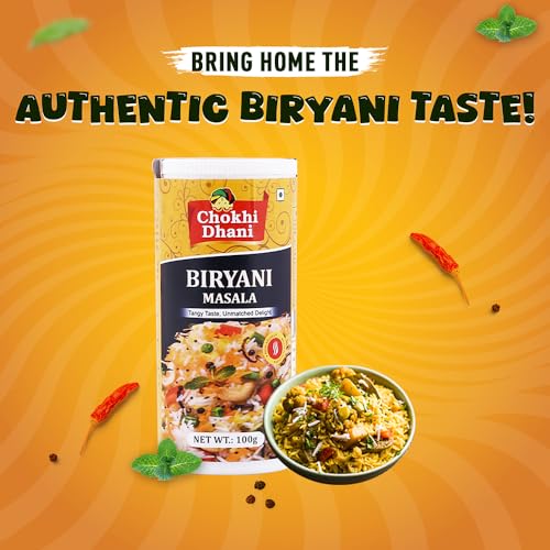 Image of Chokhi Dhani Biryani Masala Powder 100g | Hyderabadi & Lucknowi Style Biryani Spice Mix | Authentic Dum Biryani Masala | Aromatic Indian Rice Masala for Veg & Chicken Biryani | No Artificial Colours