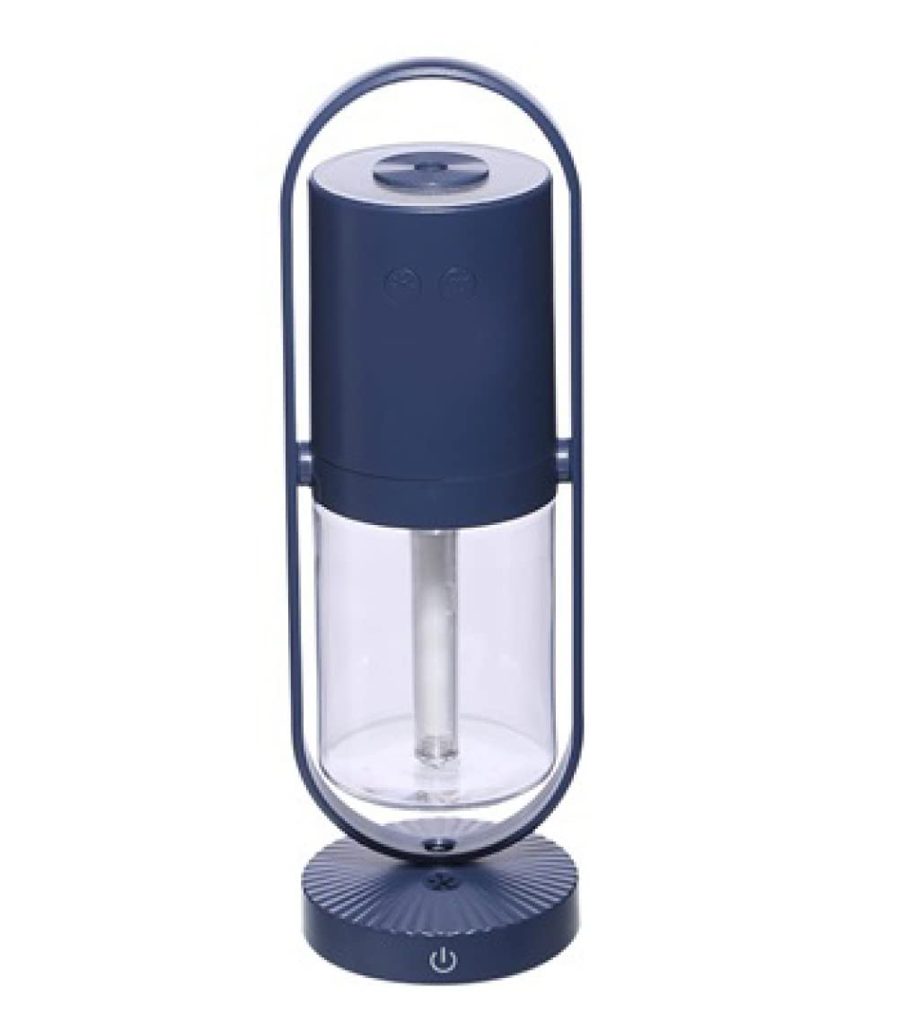 Mini humidificador portátil, 200 ml, pequeño humidificador de vapor frío con luz nocturna, humidificador de escritorio personal USB para dormitorio de bebé, viaje, oficina, hogar-Dark blue