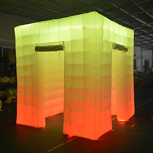 Sayok Inflatable Photo Booth Enclosure(8.2X8.2X8.2Ft) With Inner Air Blower And Remote Controller, Photo Booth Backdrop For Event Weddings Photo Booth Company, Two Doors #TOP2