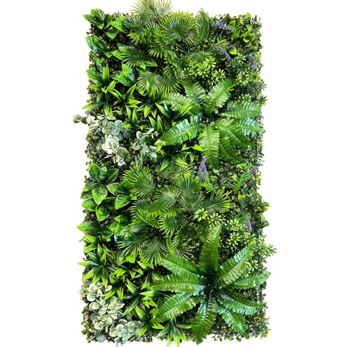 Artificial Green Wall Panel 50cm x 100cm for Indoor and Outdoor Use Faux Plant Living Wall for Home Garden Office Shop Café Wedding Decor (G)