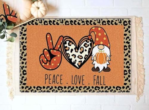 ���փ}�b�g ���a�ƈ��̏H�̃E�F���J���}�b�g�V�z�j���M�t�g�z�[���f�R���[�V�����ʔ��� 50×80cm doormat Peace Love Fall Welcome Mat Housewarming Gift Home Decor Funny