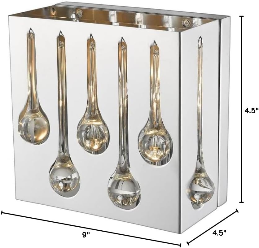 Z-Lite 453SQ2S-CH 2 Light Wall Sconce, Chrome