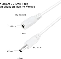 Vista 3 de Cable de extensión de alimentación CC de 33 pies de 0.053 in x 0.138 in, compatible con cable adaptador de CC de 5 V para cámara de seguridad CCTV