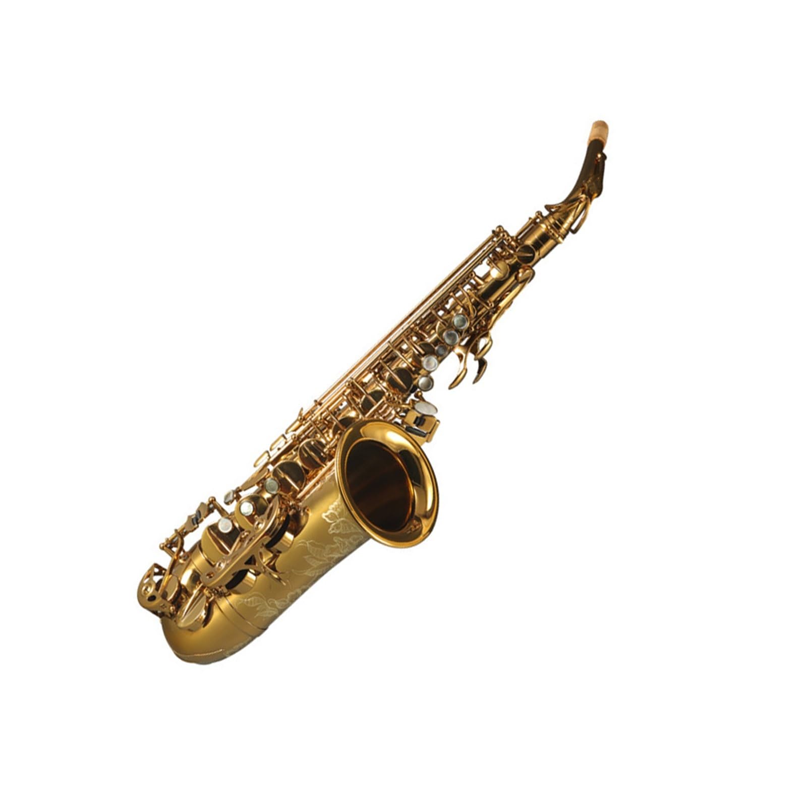 Instrument Saksofonowy Grający Na Saksofonie Altowym Es Dur Lakierowany Złoty Saksofon