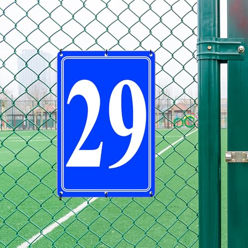 Image of Premium Aluminum Number Signs 29, Metal 12 inch X 8 inch Blue Numbered Signs Outdoor for Parking Lots, Floor, Dock, Court, Aisle, Field, High Visibility, No Fade, Weather-resistant