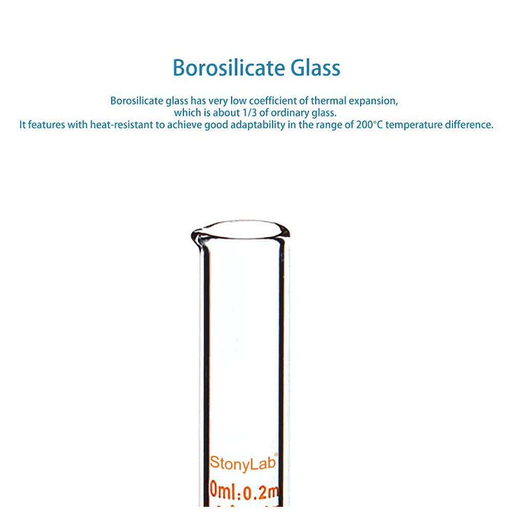 StonyLab Cilindro de Medición Graduado de Vidrio de Borosilicato 10 ml 4-Pack