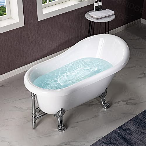 WOODBRIDGE Lucite Acrylic Clawfoot Bathtub with Chrome Feet #TOP18