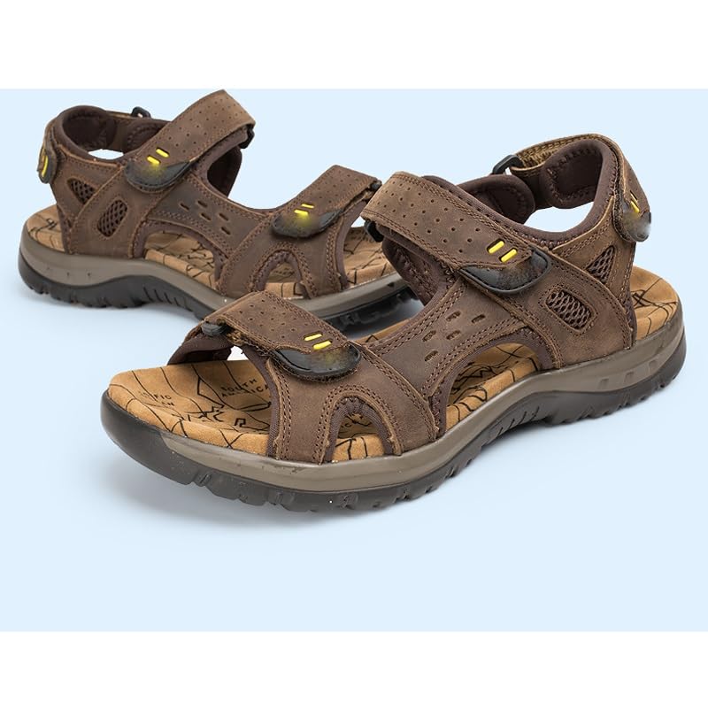 Men's Sandals Outdoor Walking Treking Casual Shoes Hiking Men Slippers Beach Wading Shoes Leather(44)3