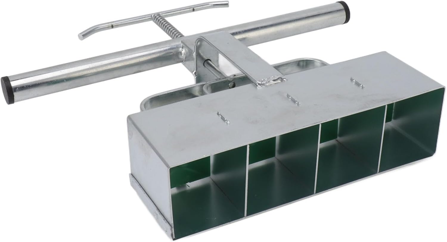 4 Cell Soil Blocker, Steel Soil Block Maker with Extension Handle, 4 Clods 5x5x5cm - Durable Rustproof Construction, Easy Transplanting for Seed Starting and Outdoor Plants