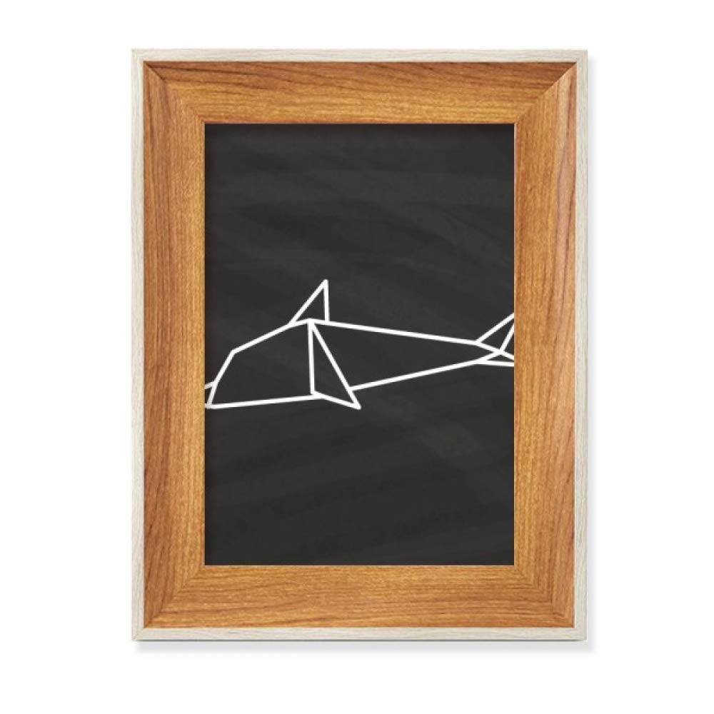 Cadre photo bois dauphin origami abstrait pour décoration de bureau