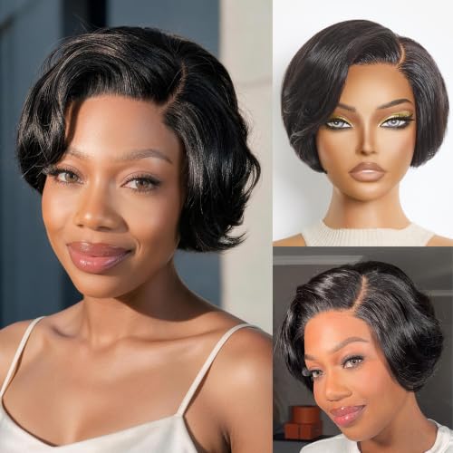 LUVME HAIR Layered Pixiecut Style Human Hair Glueless Wig