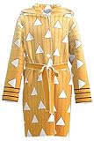 Demon Slayer Agatsuma Zenitsu Cosplay Flannel Pajamas Robes Long Sleeve Bathrobe Sleepwear Men