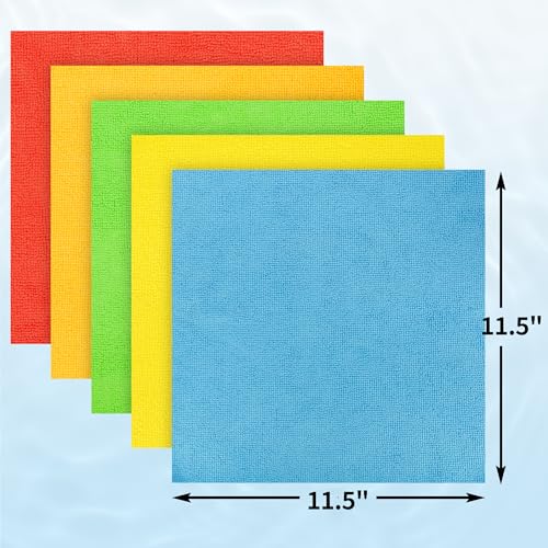HOMERHYME Microfiber Cleaning Cloth, 100 Pack Cleaning Rags Microfiber Towel Bulk Absorbent Lint-Free Wash Cloths, All-Purpose Towels for Cars, Shop, Automotive, Garage, Home and Kitchen 11.5"*11.5" - Image 3