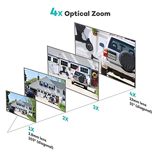 ONWOTE 5MP 4X Optical Zoom Dome IP POE Security Camera with Audio, Outdoor Vandalproof, 5 Megapixels 2592x 1944P Camera, 2.8-12mm Motorized Lens, 100ft IR IP66 Wide Angle, Work w/ONWOTE PoE NVR