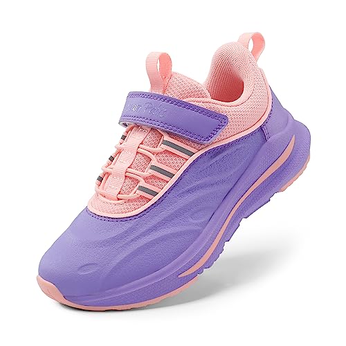 DREAM PAIRS Boys Girls Shoes Kids DuraPlay Tennis Running Athletic Protective Walking Sneakers for Little/Big Kid 12 Little Kid Purple/Pink