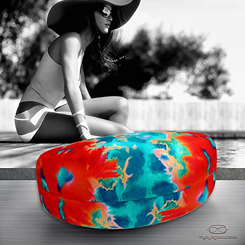 Image of Large Curved Sunglasses Case - Women Hard Shell Glasses Holder - XL Large Eyeglass Case with Pouch &Cloth