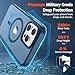 SUPFINE Magnetic for iPhone 12 Pro Max Case (Compatible with MagSafe) (Military Grade Drop Protection) Translucent Matte Shockproof Phone Cover,Deep Blue