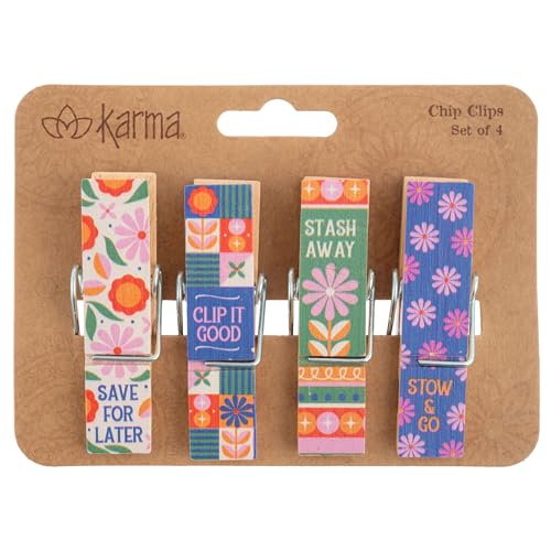 Pinces pour sachets de frites Karma à motif floral : l'accessoire coloré et pratique
