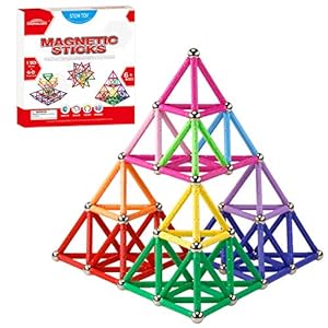 MONILON 160 Pcs Magnet Building Sticks K...