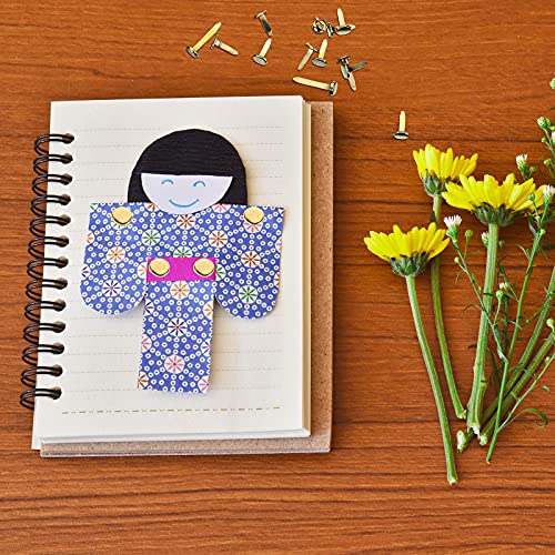 image for Ferraycle 500 Pieces Mini Brads Fasteners Brass Paper Fasteners Metal 