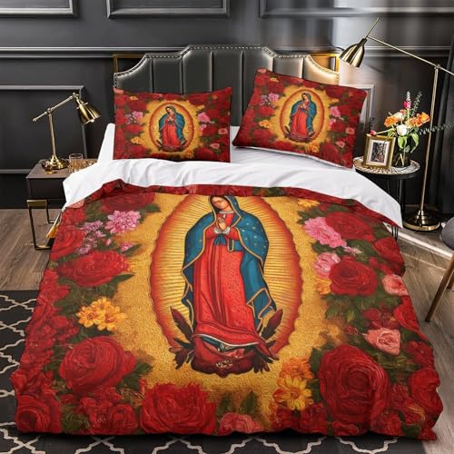 Housse de couette religieuse 3D en microfibre inaltérable pour lit double - 2