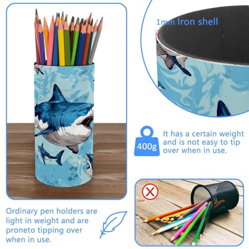 Pot à crayons requin et boîte à musique en métal pour bureau