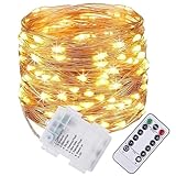 Smalife LEDイルミネーションライト 電池式 [2025アップグレード版] クリスマスライト 銅線 ワイヤー 12m 100灯 8パターン 点滅 点灯 タイマー機能 防滴防塵 破損しにくい 屋内/屋外/結婚式/クリスマス/野外キャンプ/庭/祭り/ガーデン(暖色/電池給電)