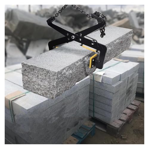 Pinzas de elevación Pinza Para Levantar Losas De Granito, Elevador De Losas Negro Tipo Cadena Con 2 Mandriles De Goma Antideslizantes, Pinza Para Transportar Piedras En Obras Con Abertura Ajustable(20