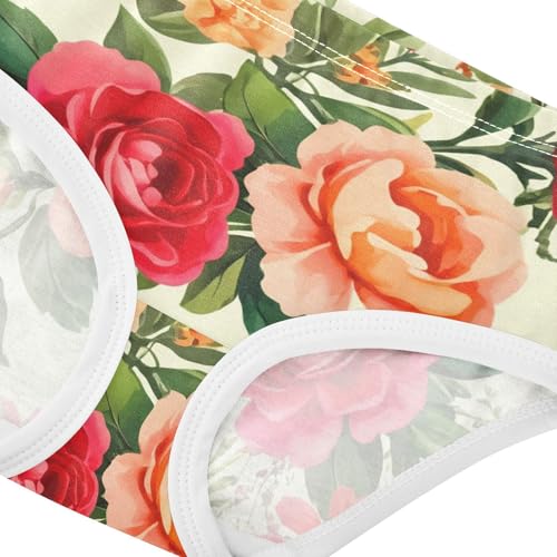 Vintage Floral Watercolor Flowers Girls Underwear Toddlers 2t Cotton Girl Panties Cute Personalized Kids Briefs Undies4