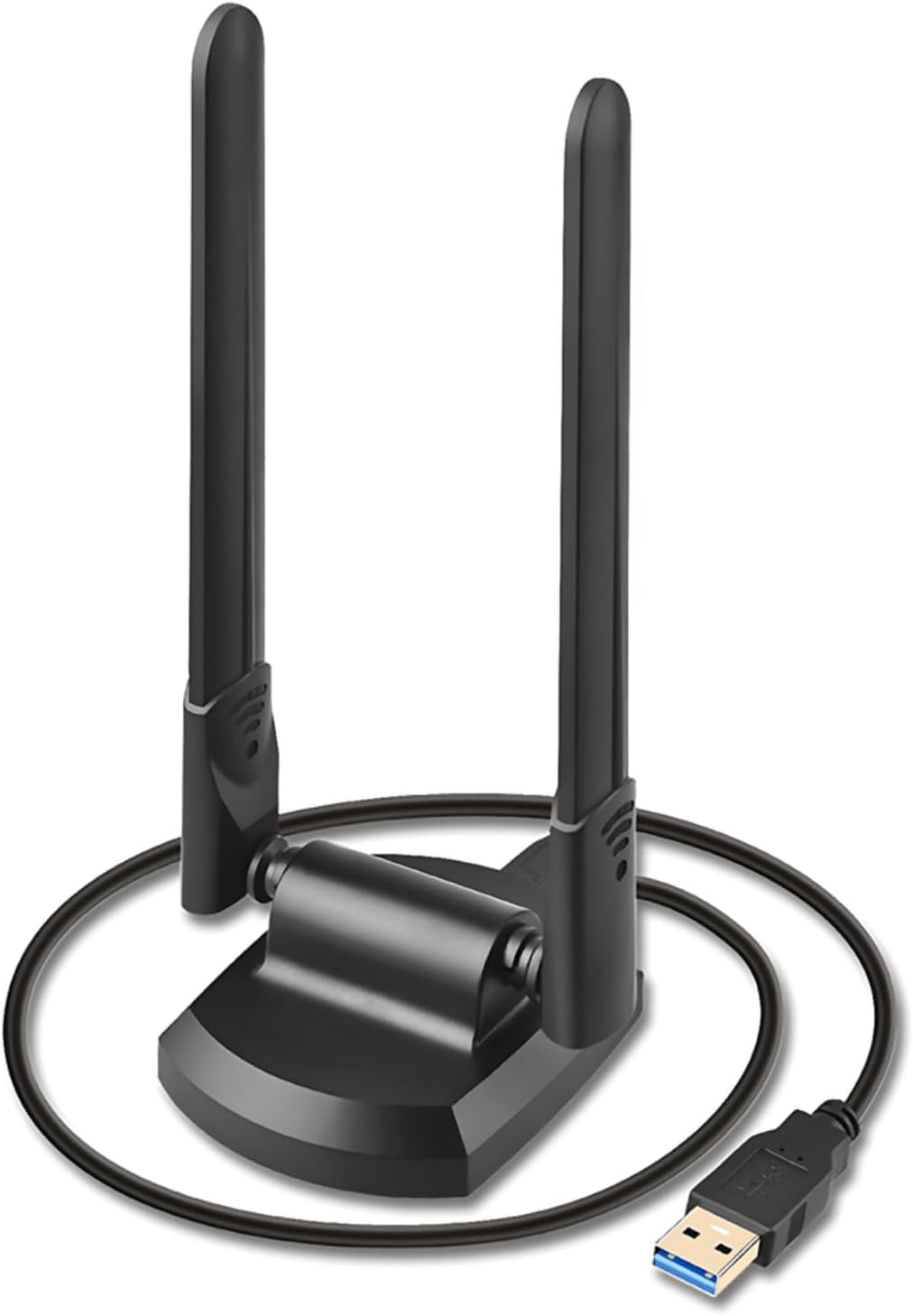 AXE5400 Tri-Band WiFi 6E USB WiFi Adapter for PC Desktop Laptop, 6dBi High-Gain Antenna, Driver Free,USB 3.0, WPA3 Security, MU-MIMO,Heat Dissipation,Supports Esport Game, Windows 11/10