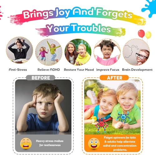Transformable Fidget Spinner Toys for Kids and Adults,2 PCS Finger Sensory Toy for Teens with Autism ADHD Anxiety Relief,Birthdays Gifts Party Favors for Boys Girl Travel Stocking Stuffers