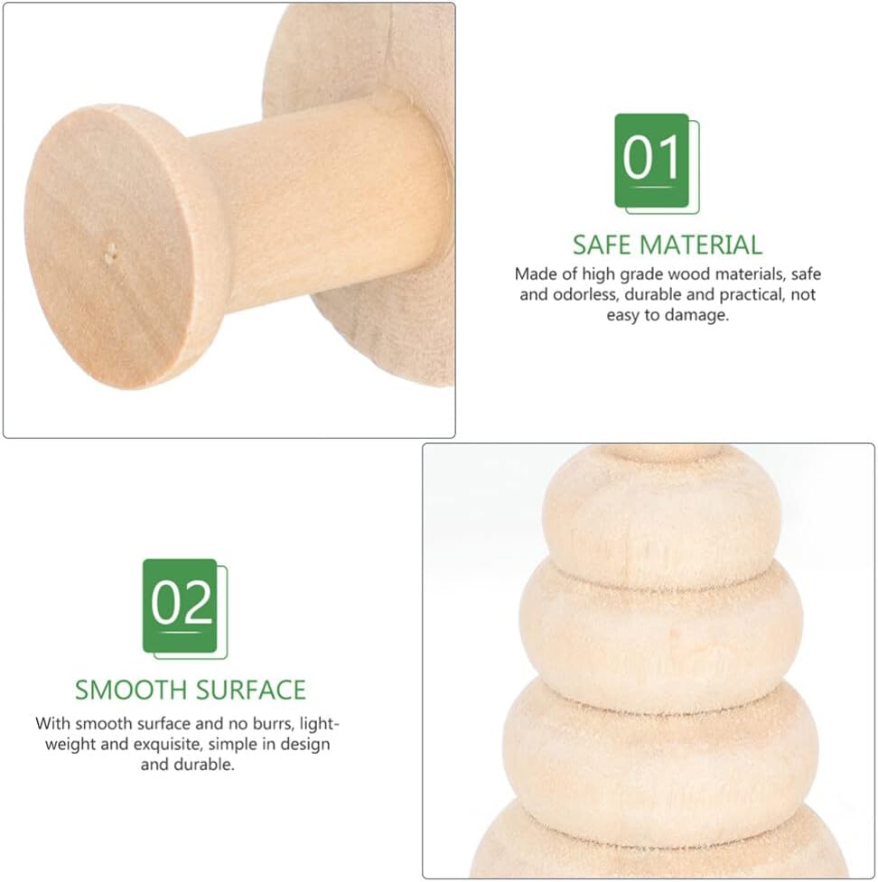 Alipis 20pcs Unfinished Wood Tree Blank Wooden Peg Dolls DIY Natural Unpainted Wooden Mushroom Mini Trees for Painting Craft Art Projects