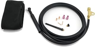125-amp WP-9FV (Flexible Head with Gas Valve) Air-cooled TIG Welding Torch Complete Package with 12.5-ft Power Cable Hose and Adapter 105Z57