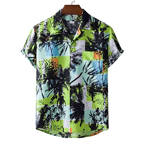 Chemise hawaïenne homme style ethnique vintage à manches courtes de plage
