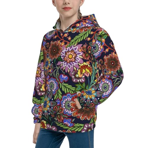 Vintage Floral Kid Hoodies Boys Sweatshirts Girls Pullover with Pocket2