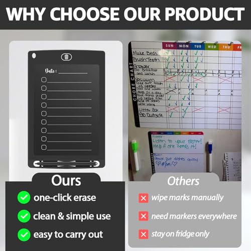 Quadro magnético de calendário para geladeira | Bloco magnético reutilizável para compras de superme