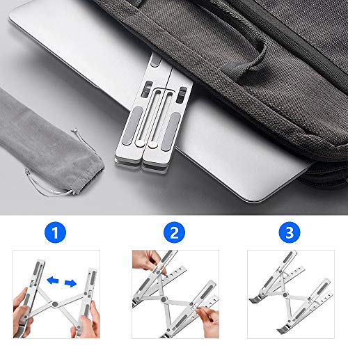 image for Laptop Stand, Ekvinor Laptop Holder Riser Computer Tablet Stand, 6 Ang