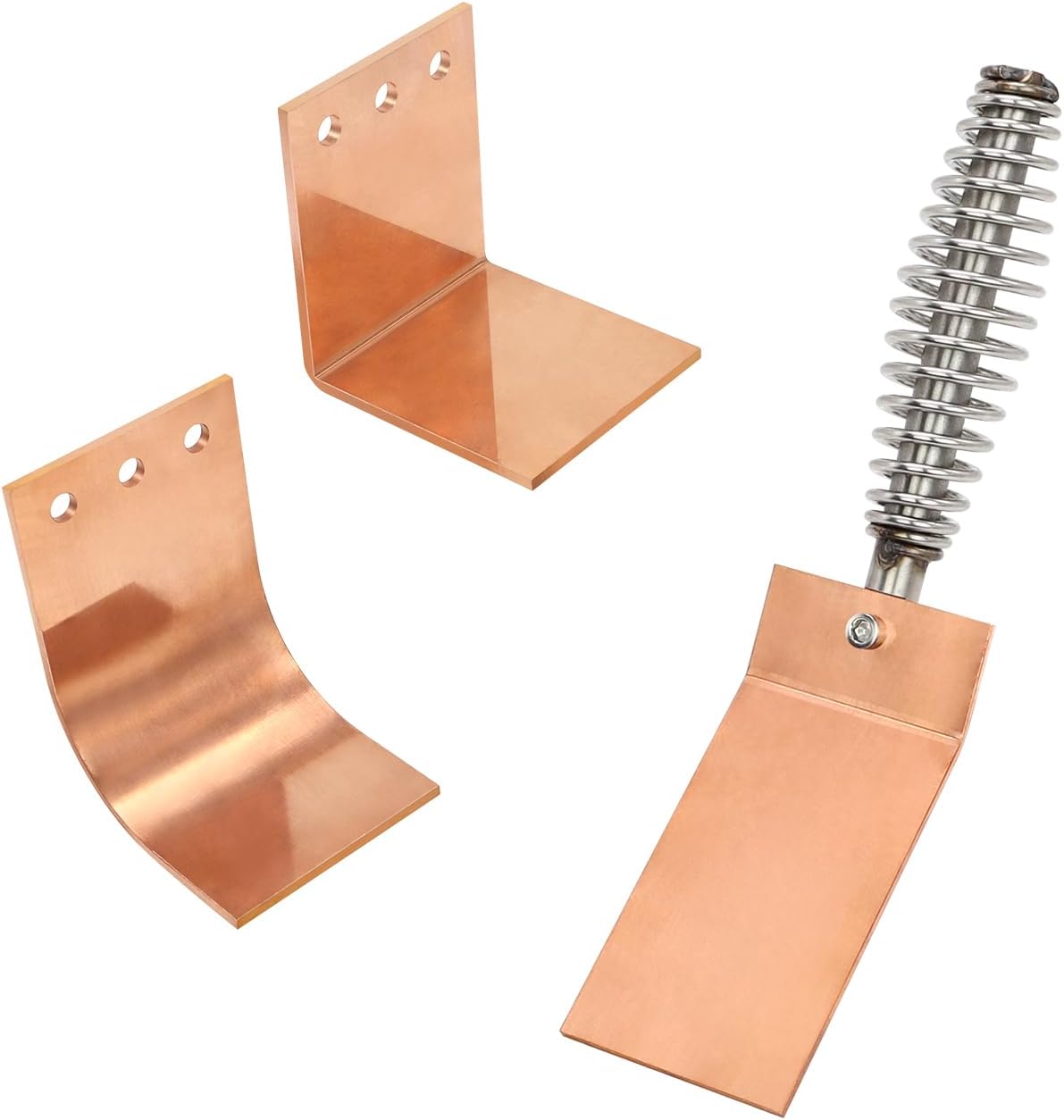 Welding Spoon Copper Welding Spoon Welders Helper,3 Plate Set, Flat/Curved/Angle Copper Paddle Backer