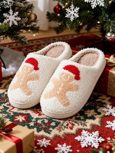 Image of Halloween Christmas Slippers Holiday Slipper House Shoes Home Slipper for Women Fuzzy Outdoor Indoor Bedroom Slippers