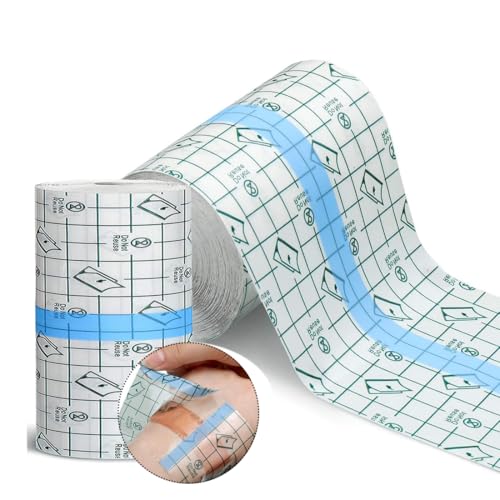 Benda Trasparente Impermeabile – Rotolo da 10M, Protezione 100% per Doccia e Mare, Ideale come Cerotto Impermeabile Post Operatorio e Pellicola Tatuaggi, Ritagliabile (5cm di larghezza)