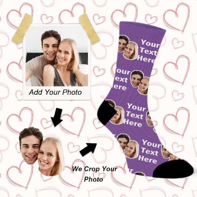 Miniatura 2 de Jecivila Calcetines personalizados con foto, calcetines divertidos personalizados, imprime tu imagen, regalos divertidos personalizados para hombres